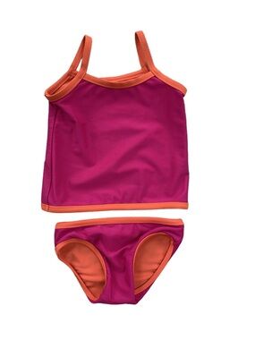 Primary Size 6-12 Months Raspberry Pink Tangerine Orange Reversible Swimsuit